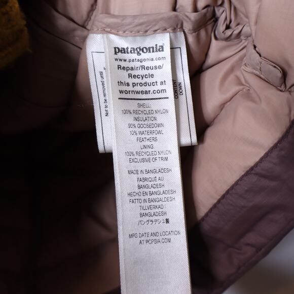 PATAGONIA Down Sweater Jacket Dulse Mauve Puffer Long Sleeve Women's XS - Picture 15 of 16